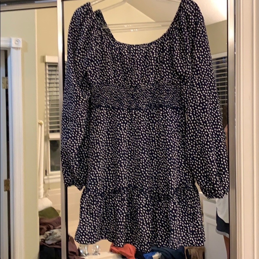 Blue mini dress long sleeve